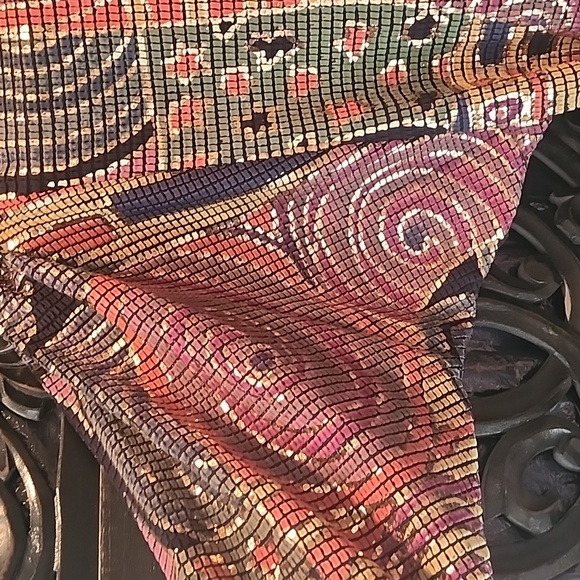 🔥Janine of London Metallic Mosaic + Gold Dress Sz Small Made in Italy 🇮🇹 - Picture 10 of 16